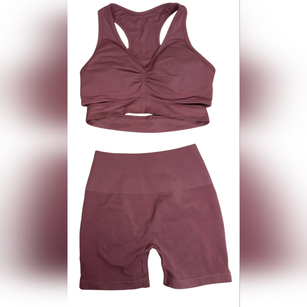Alphalete Set Amplify Shorts and Sports Bra Mauve